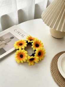 1/4 Peças Scrunchies de Cabelo Girassol, Estilo Havaiano, Acessórios de Cabelo para Praia, Decoração de Festa de Casamento, Boêmio, Adequado para Uso Diário, Fofo e Elegante, Festival, Aniversário - Multicolorido - Visão 15