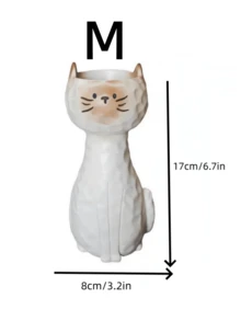 1个可爱猫咪花瓶花盆，卡通小猫花盆，室内外花园装饰，美观家居草坪庭院装饰礼品 - B - 查看 9
