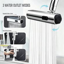 Waterfall Faucet Aerator 360° Swivel Anti-Splash Water Saving Faucet Extension Sprayer For Kitchen - Multicolor - View 3