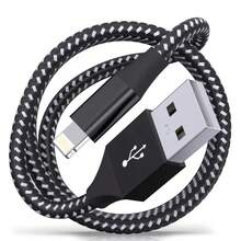 USB 转 Lightning 快速充电数据线，兼容 14/13/12/11 Pro Max/X/XS/XR，支持 12W 快充，USB-C 接口 - 2件裝黑色 - 查看 4