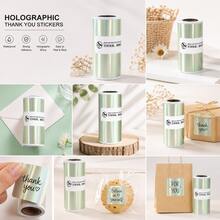 Holographic Continuous Sticker Paper, Self-Adhesive Thermal Labels Compatible With Mini Portable Printers, Multi-Purpose Holographic Stickers For Names, Gift Wrapping, Holiday Parties & DIY Decoration - View 5