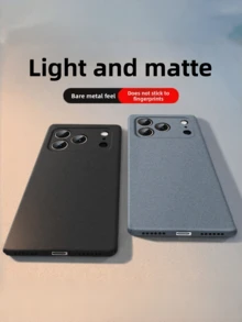 Luxury Matte Rock Sand Texture Hard PC Case, Simple Shockproof Anti-Fingerprint Ultra Thin Slim Back Cover For IPhone 11 12 13 14 15PLUS 16Pro 17 Pro Max - Black - View 6