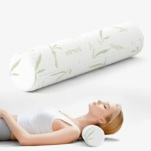1 pieza Almohada cilíndrica de espuma de memoria, adecuada para colchón, piernas, espalda y esterilla de yoga, utilizada para soporte de cuello, espalda y piernas - Verde Pastel - Ver 7