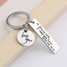 Mặt dây chuyền khắc chữ "I Love You" mới, quà tặng sinh nhật, kỷ niệm, Giáng sinh, Lễ Tạ ơn cho người yêu, gia đình, bạn bè, bạn học, móc khóa khắc chữ bằng thép không gỉ. - Đơn giản - Xem 4
