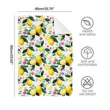 2pcs Lemon Pattern Kitchen Towels, Soft Polyester Material Dish Cloths, Suitable For Kitchen Decor, Cleaning, Holiday Party Decoration, Kitchen & Bathroom Essentials, Home Decor, Housewarming Gift - Multicolor - View 4