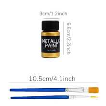 18 Colors Metallic Acrylic Paint Set, 20ml Each Bottle With 2 Brushes, Shimmer Pearl Craft Paint For Canvas, Wood, Stone, Ceramic, DIY Art Projects - Sets - View 4