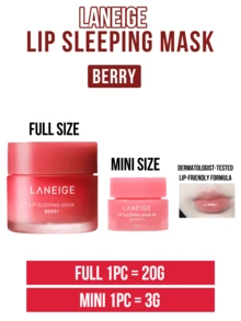 Laneige 兰芝唇部睡眠面膜,20克/0.7盎司 - 畅销产品,经皮肤科医生测试,蕴含浆果提取物和3%乳木果油,4周内改善唇纹,提升唇部光泽,滋养干燥/皲裂的双唇,夜间修护,妆前打底,适合敏感/受损唇部肌肤 - 蘭芝睡眠唇膜 莓果味 - 查看 4