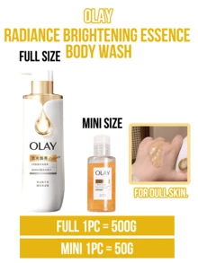 Sữa tắm làm sáng da OLAY (chai lớn 500g, chai nhỏ 50g), chứa các thành phần dưỡng da, dưỡng ẩm và làm mịn da thô ráp, hương hoa huệ chanh, chất làm sạch dưỡng ẩm, hương thơm lâu dài, không chứa sulfate và paraben, làm đều màu da, không nhờn, không bết dính. - Sữa tắm OLAY Radiant Essence - Xem 3