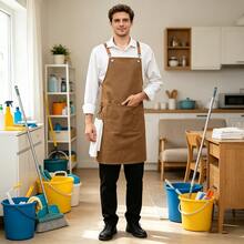 Adjustable Cross-Back Apron,Multi-Pocket Apron, Durable For Cleaning,Cooking& Gardening - 1 Item - View 7