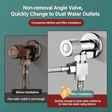 1-To-2 Faucet Splitter, Kitchen Sink Dishwasher Water Inlet 3-Way Diverter Valve, 1 Inlet 2 Outlets Angle Valve - Multicolor - View 3
