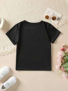 Camiseta con estampado de número 67, ropa familiar para toda la familia, tallas completas, unisex, ideal para la calle, campus y eventos - Negro - Ver 2
