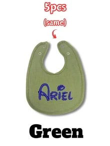 1/3/5pcs, Custom Embroidered Name Baby Bibs, Soft Cotton Gauze, Adjustable Snap Closure, Personalized Bibs For Baby Shower, Newborn Gift, Daily Feeding, Drool Proof, Cute Neutral Colors, High-Quality Baby Essentials - Multicolor - View 22