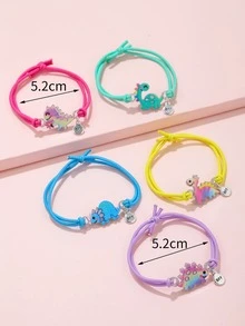 Bộ 5 chiếc vòng tay co giãn hình khủng long, động vật biển, gấu Koala hoạt hình dễ thương dành cho bé gái. - Nhiều màu - Xem 2