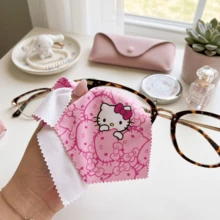 SANRIO 三丽鸥眼镜清洁布，Hello Kitty眼镜清洁布，镜头清洁布，可重复使用，也适用于清洁智能手机屏幕 - 彩色 - 查看 3