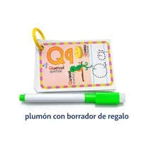 Erasable Alphabet Flashcards (Spanish/English) + Marker With Eraser - Black and White - View 6