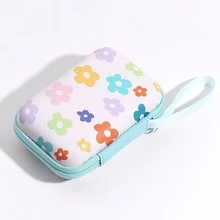 Estuche rígido de EVA multifuncional y portátil con estampado, adecuado para almacenar y proteger cables, cargadores y auriculares - Multicolor - Ver 5