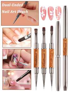Bộ 3 cọ vẽ móng hai đầu, cọ kẻ viền móng kiểu Pháp, thích hợp cho việc tạo móng gel, gel UV, móng acrylic, chăm sóc móng và vẽ chi tiết. - Nhiều màu - Xem 2