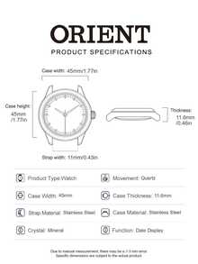 Orient 男士石英表，不锈钢表壳，黑色表盘，适合日常运动和休闲佩戴 FTV00005B0 - 黑色 - 查看 5