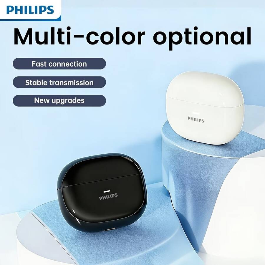 Philips TAT1040 Bluetooth 6.0 Earbuds, AI Noise Cancelling Mic, Semi-In-Ear Lightweight, 13mm Bass Driver, 11H Playtime, True Wireless Headphones - 查看 1