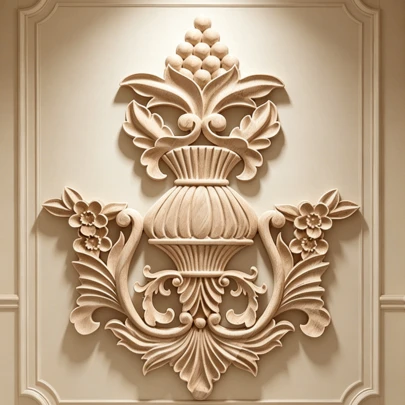 1pc Solid Wood Carving Inlaid Decals, Home Decorations, Suitable For Cabinets, Doors And Windows, Furniture, Background Walls, Porches, Offices And Other Decorations, Holiday Decorations, DIY Decorations.