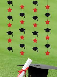 4pcs/Set Graduation & Back To School Party Hanging Decorations, Party Background Bunting - Multicolor - View 11