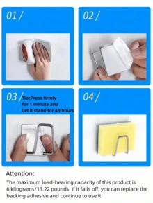 1/2/4/8Pcs Stainless Steel Kitchen Storage Hooks, Multi-Functional Self-Adhesive Storage Hook For Kitchen, Entryway, Living Room, Bathroom, Room, Home Essentials (Double-Sided Tape Not Include Stand) - View 6