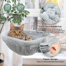 1 chiếc giường cho mèo gấp gọn hình bán nguyệt lõm tiết kiệm không gian, bàn/giường cho mèo có thể điều chỉnh, tải trọng tối đa 40lbs (khoảng 18kg) - Xám - Xem 6