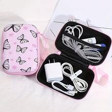 Estuche rígido de EVA multifuncional y portátil con estampado, adecuado para almacenar y proteger cables, cargadores y auriculares - Multicolor - Ver 2
