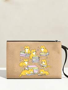 2 pièces/set Sac fourre-tout en jute imprimé chat mignon avec pochette intérieure, sac à bandoulière en canevas spacieux avec sac de rangement assorti, convient pour un usage quotidien pour transporter des épiceries, des livres, des articles essentiels, idéal pour les amateurs de chats, les femmes, les étudiants, les navetteurs, parfait pour les sorties de tous les jours, les courses, l'école, le marché fermier, peut également être utilisé comme sac à main décontracté. - Multicolore - Voir 17