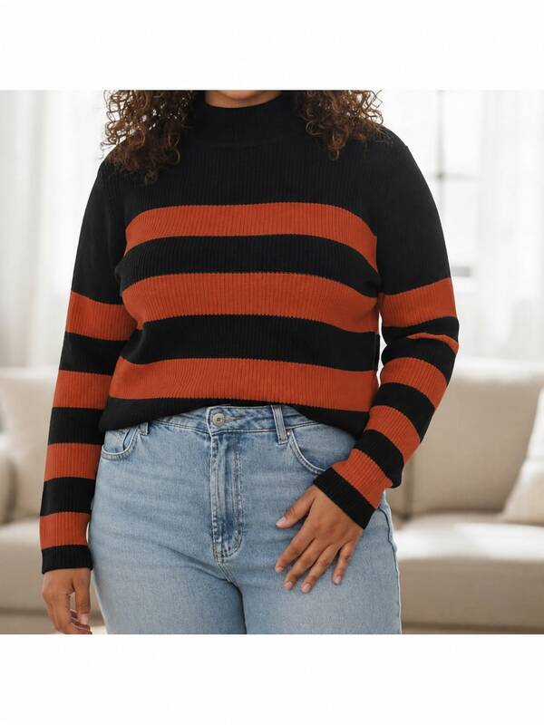 Blusa  Listrado    Casual    Lã    Rasgado    Garrafinha  Noite  Férias  Casa CACHARREL