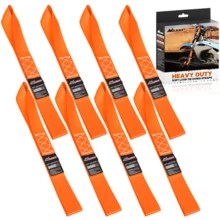 Waywe Orange Soft Loop Tie Down Straps 8 Pack 4500Lbs Heavy Duty Tie Loops For Motorcycle ATV UTV Trailer Transport And Moving Equipment - Orange - View 1