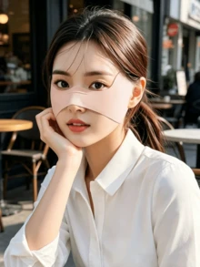 1pc Women's Summer Butterfly Shaped Ice Silk Sun Protection Mask, Breathable Comfortable Skin-Friendly, Soft, Suitable For Running, Cycling, Driving, Golf And Beach Outdoor Activities - Butterfly Facekini - View 4
