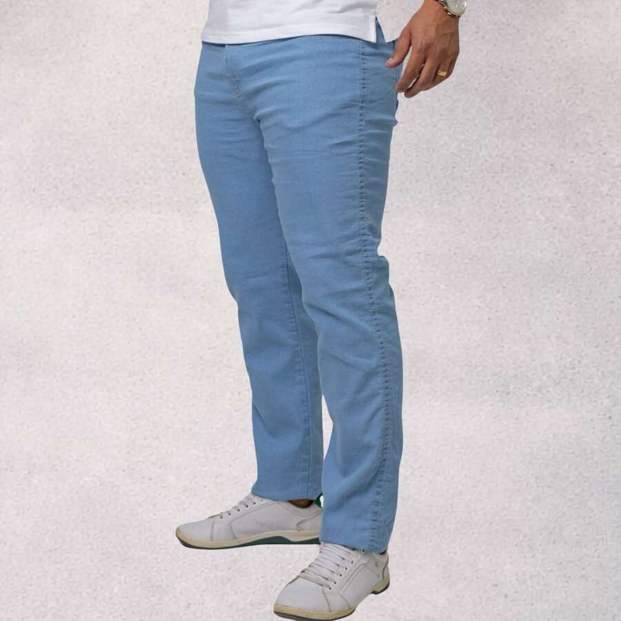 Men's Slim Trousers In Premium Jeans With Lycra Elastane (Choose Your Variation) - Lavado ligero - Ver 1