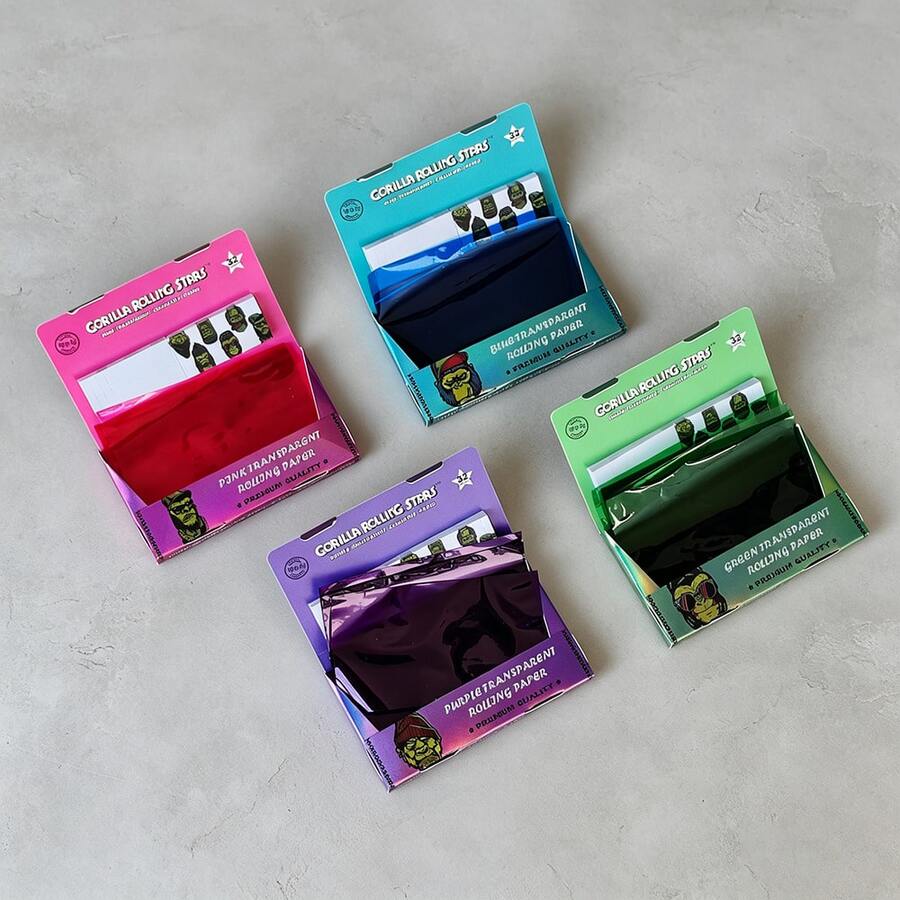 Limited Edition Transparent Rolling Papers, 32 Sheets/Pack, Multi-Color Premium Transparent Rolling Papers, Portable Single Pack! Available In 4 Colors!