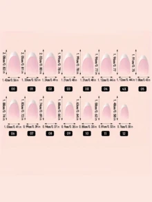 150片短方形一次性美甲贴纸，包含5种裸色：粉色、紫色、肤色、白色，易于粘贴和卸除，沙龙级品质，家用亦可，简约百搭的夏季风格，15种尺寸，适合女性。 - 彩色 - 查看 5