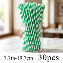Rainbow Series - New Year Valentine's Day Straws 30pcs/50pcs, Multiple Colors Available, Disposable Paper Straws, Wedding Anniversary Party Decoration, Christmas Decoration, Holiday Supplies - Multicolor - View 21
