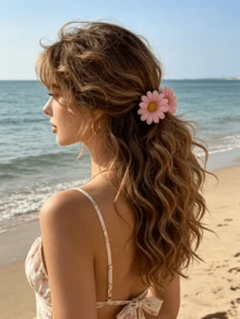 1/4 Peças Scrunchies de Cabelo Girassol, Estilo Havaiano, Acessórios de Cabelo para Praia, Decoração de Festa de Casamento, Boêmio, Adequado para Uso Diário, Fofo e Elegante, Festival, Aniversário - Multicolorido - Visão 4