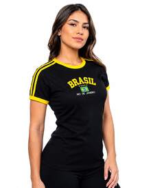 Brazil Embroidered T-Shirt – Women's - Black and White - View 2