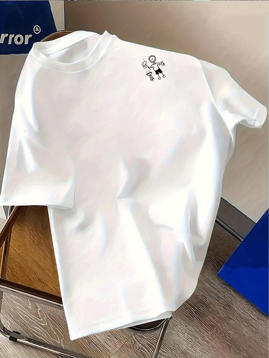 Camiseta de manga corta para hombre\Nueva colección Primavera/Verano 2026\Prenda diaria suave y transpirable, estilo casual, ropa de verano, diseño estampado, tela ligera, esencial para fiestas. - Blanco - Ver 1