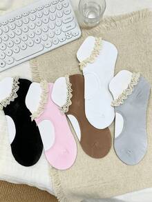 1/5 Đôi tất cổ ngắn kiểu ballet dễ thương, viền ren, nhẹ, thích hợp cho mùa xuân/hè (Chỉ có tất, không có lót tất) - Nhiều màu - Xem 14