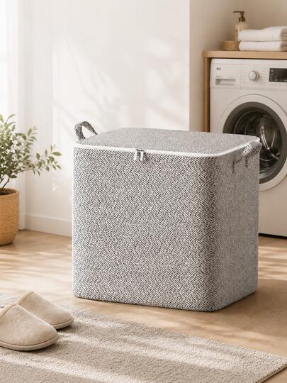1 pieza Bolsa de almacenamiento con cremallera de gran capacidad, bolsa de almacenamiento plegable de súper capacidad, bolsa de almacenamiento de ropa mejorada, bolsa de almacenamiento de juguetes, bolsa de embalaje para mudanzas, bolsa de almacenamiento misceláneo clásica, bolsa de almacenamiento con patrón de espina de pescado, cremallera de metal de doble cara, asa resistente, tela suave, cremallera de precisión, adecuada para el almacenamiento de artículos varios del hogar, organización de ropa, almacenamiento de ropa de cama de temporada, organización de juguetes ociosos y almacenamiento escolar