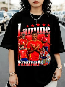 L-Lamines och Y-YamalS vintage-t-shirt med old-school 90-tals rap-design - Svart - Visa 6