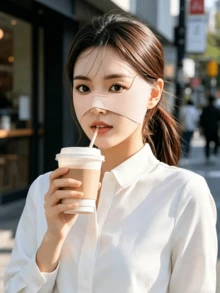 1pc Women's Summer Butterfly Shaped Ice Silk Sun Protection Mask, Breathable Comfortable Skin-Friendly, Soft, Suitable For Running, Cycling, Driving, Golf And Beach Outdoor Activities - Butterfly Facekini - View 2