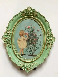 1 件复古椭圆形相框 - 青铜色和金色玻璃，欧式工艺，斜边设计，带展示架，可壁挂/桌面两用 - 适用于客厅照片墙、豪华家居装饰、收藏家礼品展示 - 复古风格相框 - 祖母/千禧一代装饰 - 传家艺术品 - 精选置物架装饰 - 优雅的房间中心摆件 - 彩色 - 查看 6