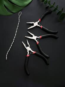Portable Mini Needle Nose Pliers, Non-Slip Grip Multi-Function Small Pliers, Black Handle With Teeth Precision Model, Jewelry Beading Making Tool, Suitable For Home Repair, Wire Cutting, DIY Crafts And Summer Interest Creation - Pliers - View 2
