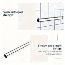 1 pieza Soporte magnético para cuchillos montado en la pared, estante de metal para cuchillos de cocina, instalación con taladro, imán fuerte, ahorra espacio, fácil de acceder y limpiar, perfecto para la cocina y áreas de comedor - Multicolor - Ver 3