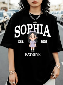 The Black KATSEYE SOPHIA K-Pop Merchandise T-Shirt - Black - View 6
