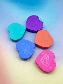 [Púrpura] Juego de herramientas con forma de corazón con rhinestones para DIY, aplicación suave de rhinestones sin atascarse ni dispersarse, regalo pequeño práctico y estético para familiares y amigos - Disco de perforación - Ver 3