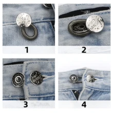 4/8/12/16/20Pcs Random Button Extender For Pants And Jeans, Free Sewable Adjustable Stretch Waist Extender, Metal Button Waist Extender - Multicolor - View 5