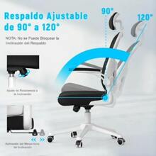 para Gaming, EscritorioOfertasErgonmica con Reposacabezas, Ajustable y conSoporte Lumbar Respaldo de Malla TranspirableReposabrazos Abatibles de 90 Giratoria 360 - BIANCO - Visualizzare 6